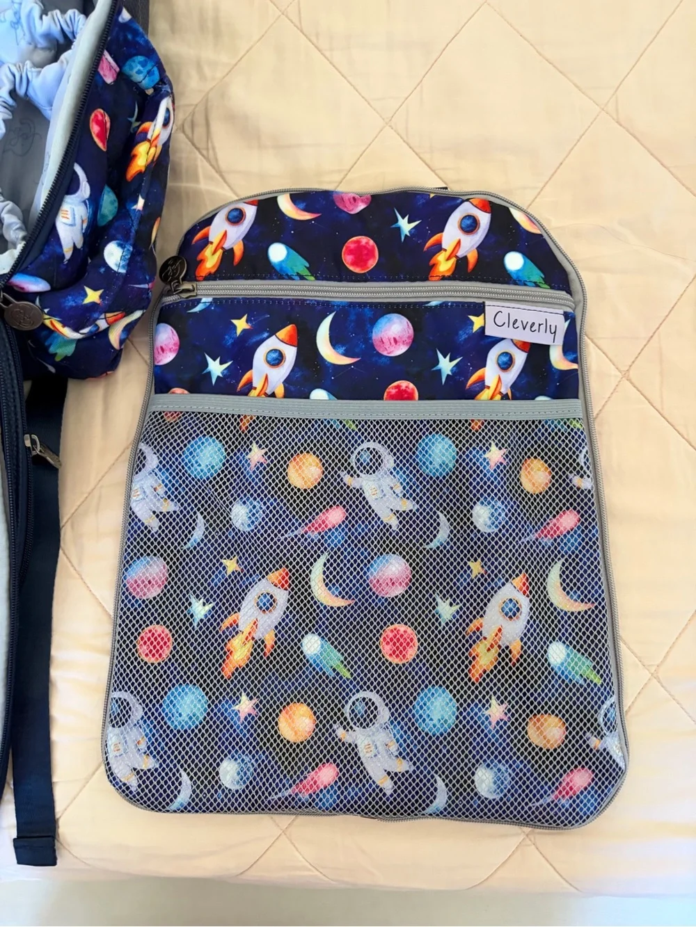 Baby Diaper Backpack- Navy Blue Nova Faux Leather